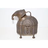 Bronzed oriental elephant lidded pot Height 16 cm