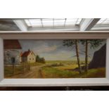 Framed landscape oil on canvas signed Downham