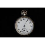 Silver cased pocket watch with Swiss movement & 15