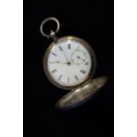 Silver cased full hunter pocket watch by Charles J