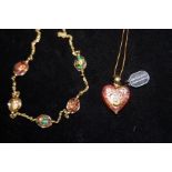 2 Murano glass & silver necklaces