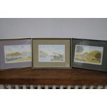 3 Framed watercolours by Charles Donald Taylor