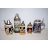 5 German steins