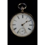 Late Victorian silver cased pocket watch Birmingha
