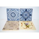 4 Victorian tiles, 2 by Minton