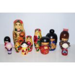 Set of Russian dolls together with further Japanes