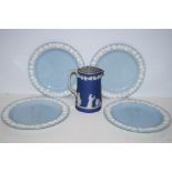 Set of 4 Wedgwood queens ware plates together with