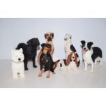 Group of resin dog figures