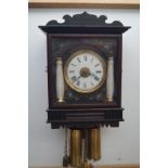 Victorian mounted wall clock with enamel dial