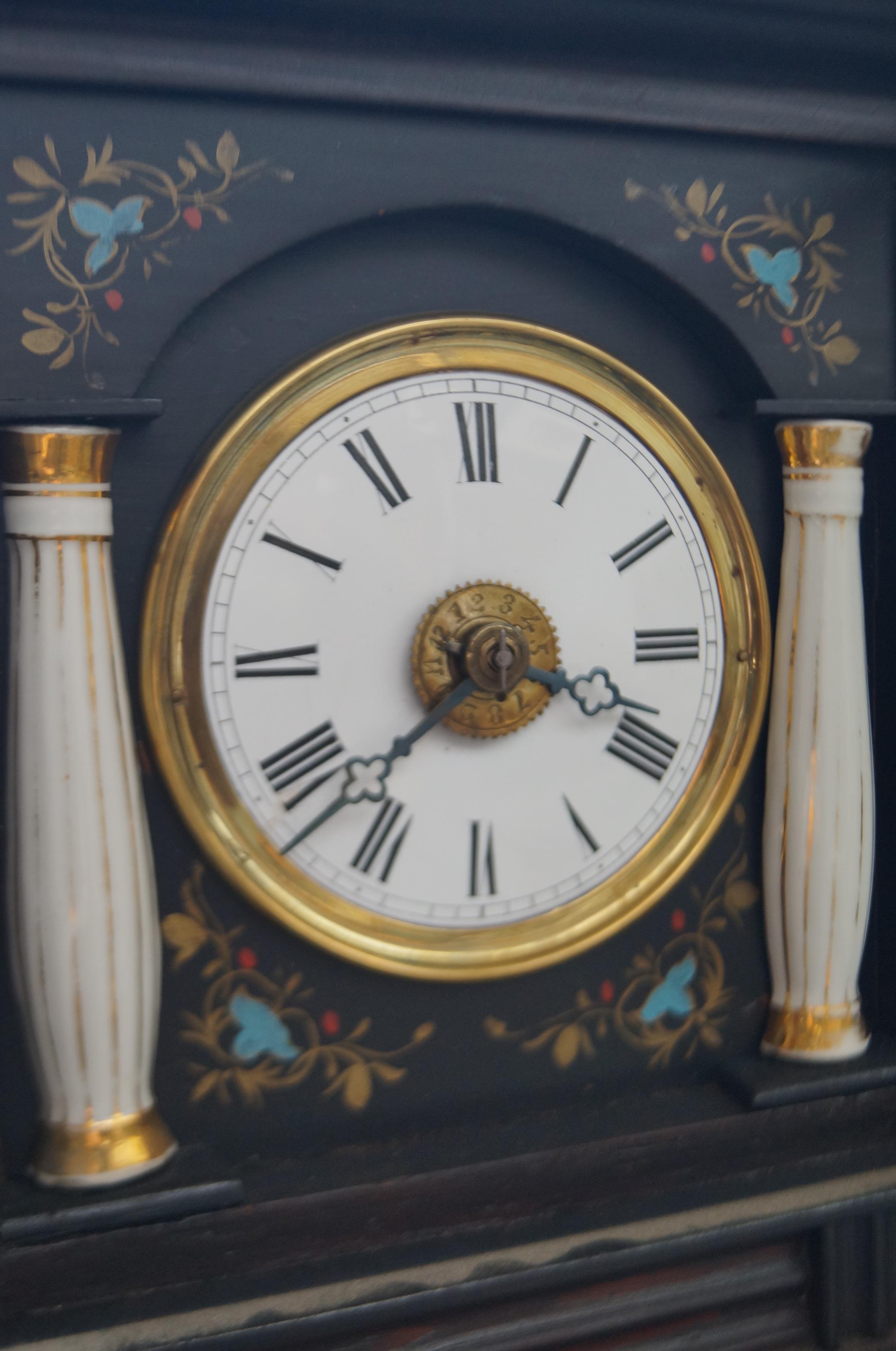 Victorian mounted wall clock with enamel dial - Image 2 of 2