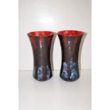 Pair of Royal Doulton Flambe Vases, signed Noke. H