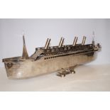 RMS Titanic - a Chrome model Ship depicting the RMS Titanic.