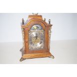 Ornate Wooden Cased Moon Face Mantle Clock