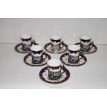 Set of 6 Antique Coalport Coffee cans with saucers