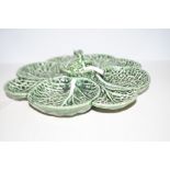 Majolica hors d'oeuvres style dish with spoon