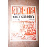 1973 Stoke v Manchester United signed by Bobby Cha