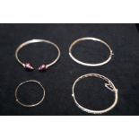 4 Silver bangles