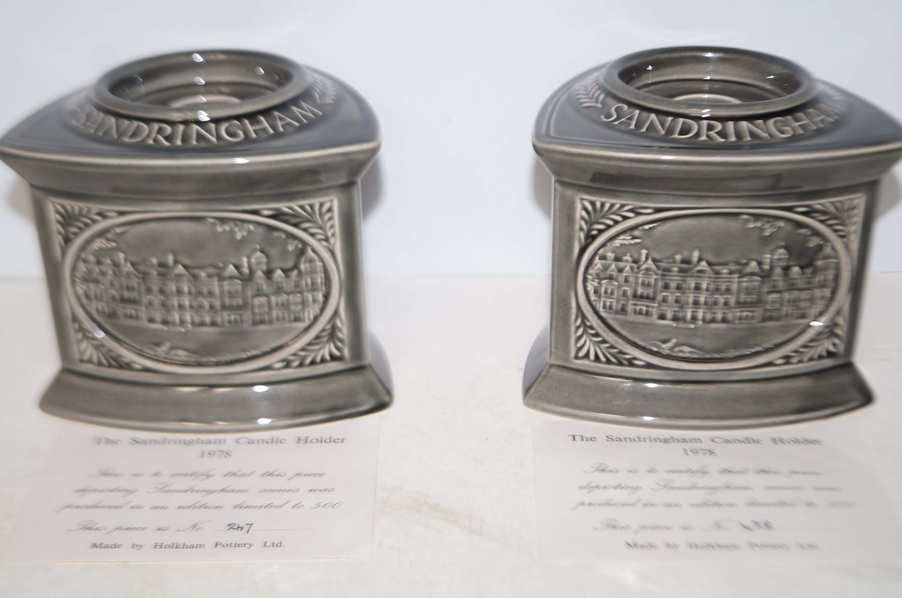 Pair of limited edition Sandringham candle holders