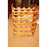Wooden wine bottle stand in 6 sections