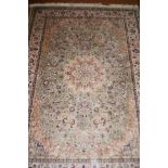 Green ground keshan rug 2.00 x 1.40