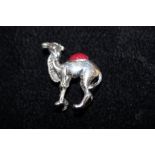 Silver camel pin cushion