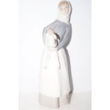 Lladro figure group, girl with lamb Height 29 cm