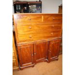 Edwardian mahogany chest on cabinet