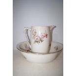 Victorian/Edwardian Winton ware wash jug & bowl, w