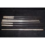 5 Chinese 925 silver mounted chopsticks (3 Pairs &