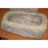 Heavy Rectangular antique stone trough 30 cm x 83