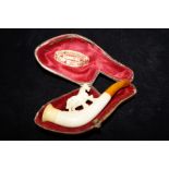 Cased vintage meerschaum pipe