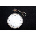 Silver cased opened cased pocket watch (Requires a