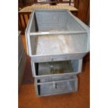 3 Metal tote crates