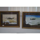 Pair of Watercolours of Military Aircraft signed J