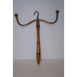 Victorian brass wig stand with turn handle