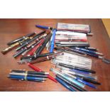 Large group of vintage fountain pens and others