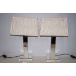Pair of contemporary mirrored table lamps