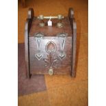 Oak coal scuttle