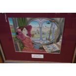 Fine quality framed needlepoint 'Lady of Shallott'