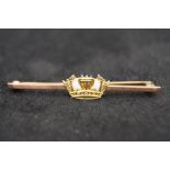 9ct Gold enamel old merchant or Royal navy tie pin