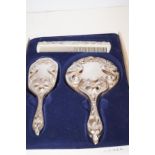 A good quality silver plated vanity set