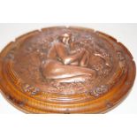 Art nouveau wall plaque made from copper and wood sig