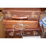 3 vintage leather cases