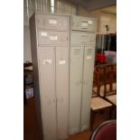 Two vintage metal lockers (6ft)