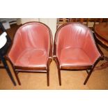 Very good quality pair of buttoned tub chairs