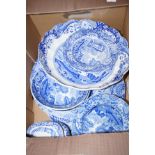 Spode blue and white pottery