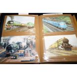 Postcard album to include railway related postcard