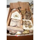 Box of watch and clock parts