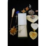 Group of costume jewellery & trinket boxes ect