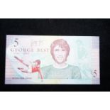 Framed George Best 5 pound note from the ulster ba